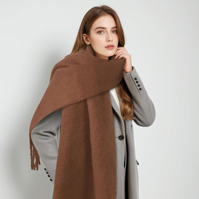 Premillow Women's Mohair Winter Scarf Pure Color, Warm Winter Scarf for Women and Men, Soft Luxurious Cashmere Feel Scarfs - Image 5